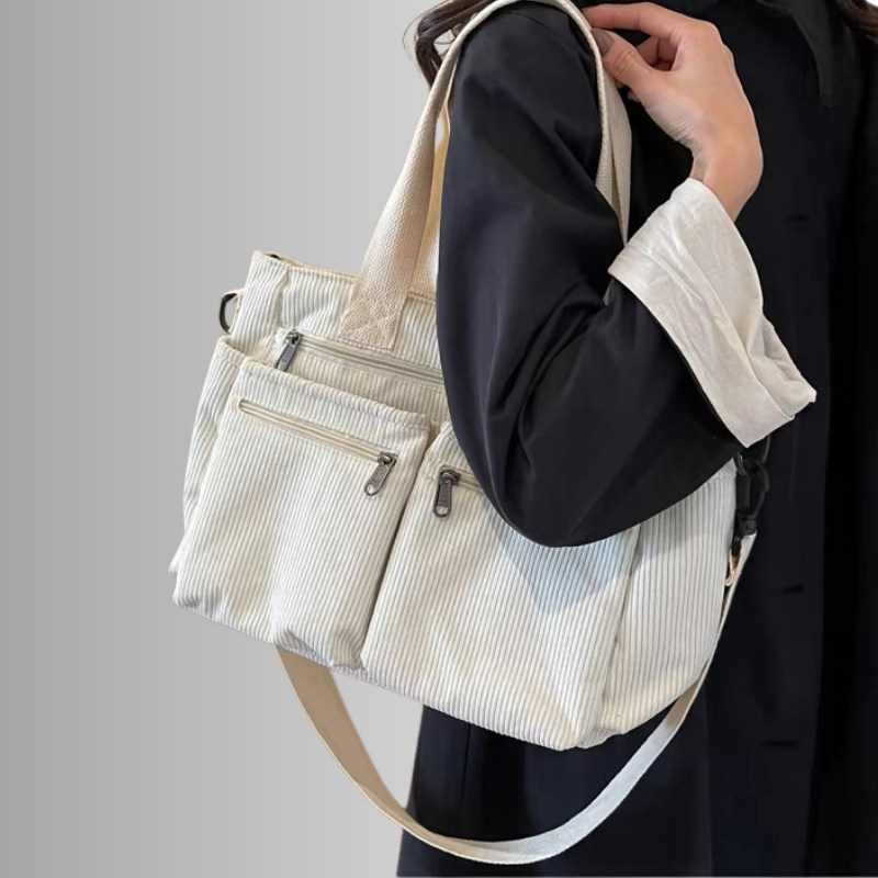 Urban Cord Tote Stylish Corduroy Shoulder Bag – Spacious, Lightweight & Functional Everyday Tote