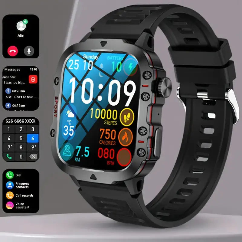 TrailMate – Waterproof Outdoor Smartwatch | Adventure-Ready Fitness Tracker with Full Health Monitoring