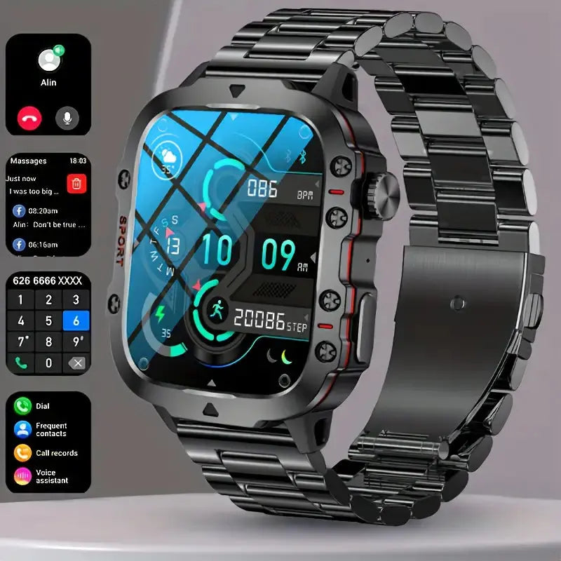 TrailMate – Waterproof Outdoor Smartwatch | Adventure-Ready Fitness Tracker with Full Health Monitoring