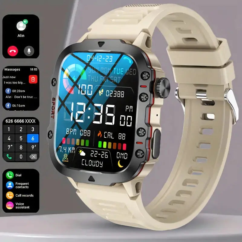 TrailMate – Waterproof Outdoor Smartwatch | Adventure-Ready Fitness Tracker with Full Health Monitoring