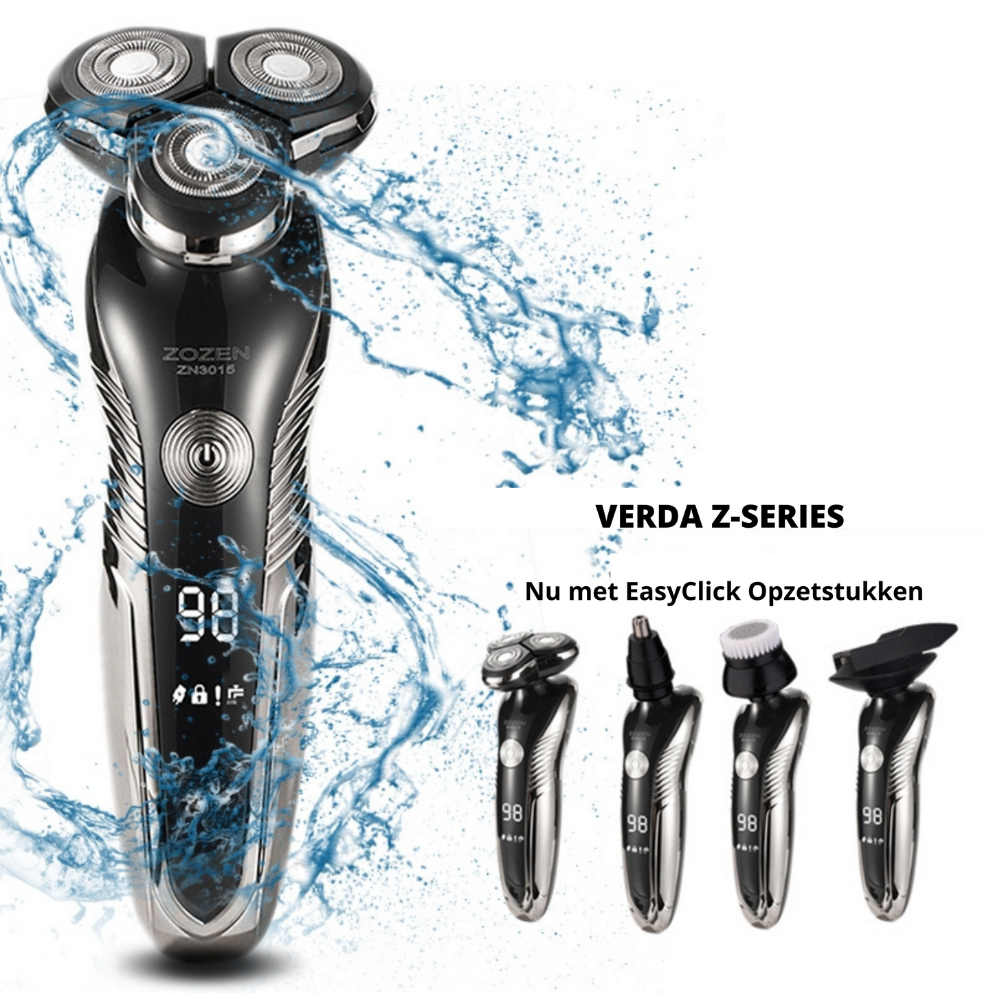 Rechargeable Wet & Dry Electric Shaver for Men – Waterproof Grooming with LCD Display