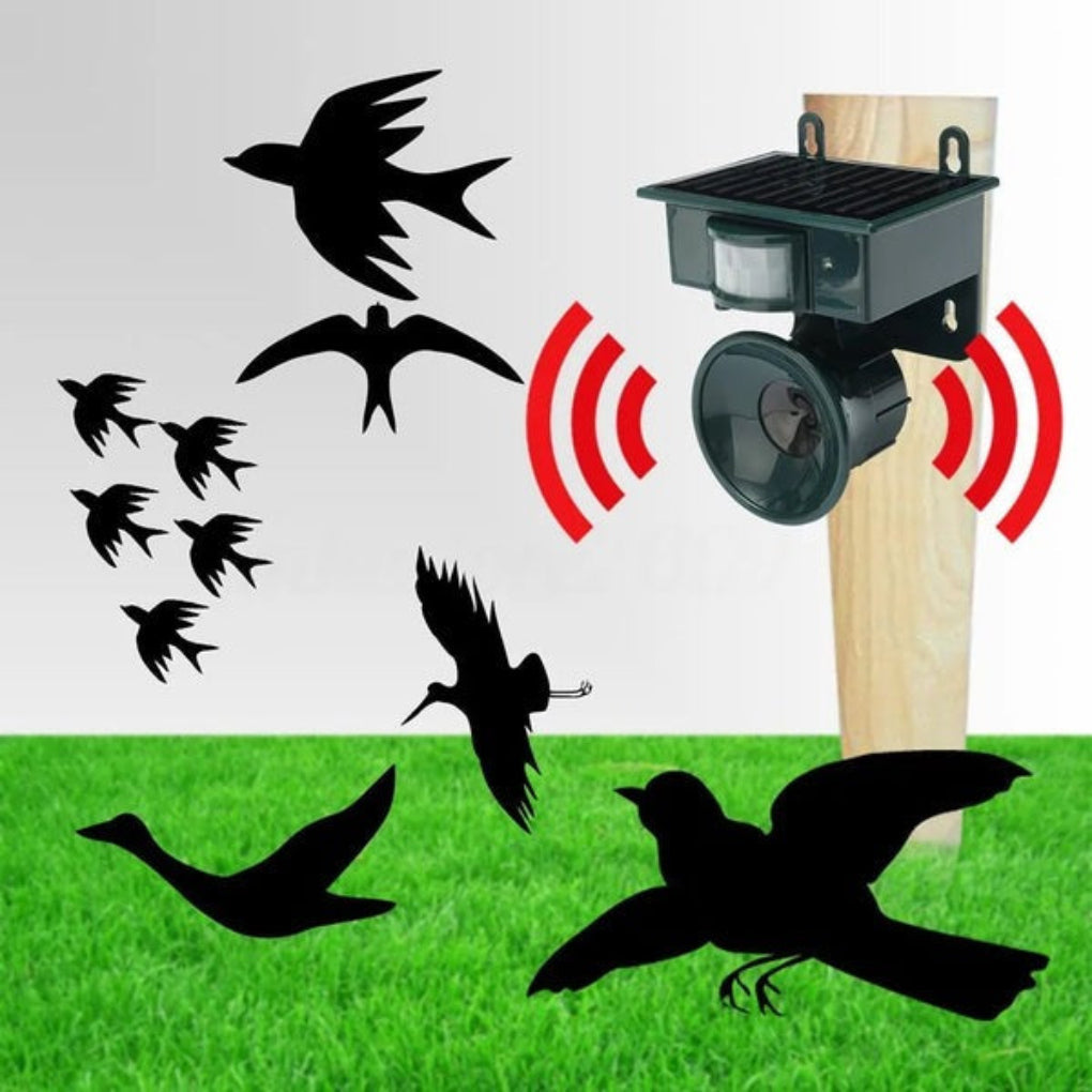 TerraGuard – Weatherproof Solar Bird Repeller with PIR Motion Sensor & Natural Sound Deterrent