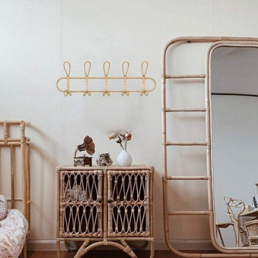 BohoLoop | Retro Rattan Wall Hook – Stylish & Functional Bohemian Storage