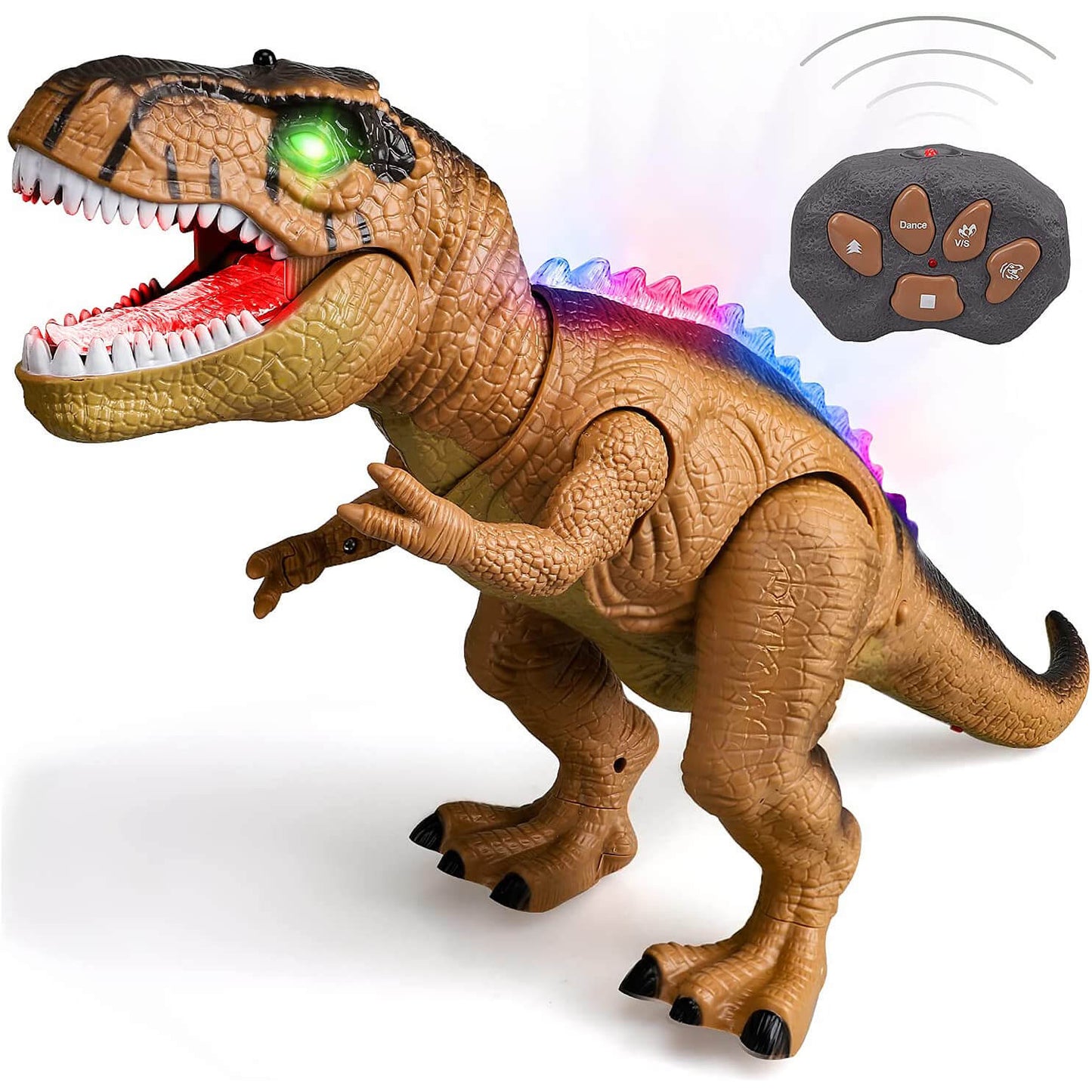 Remote Control T-Rex Dinosaur with LED Lights and Roaring Sound