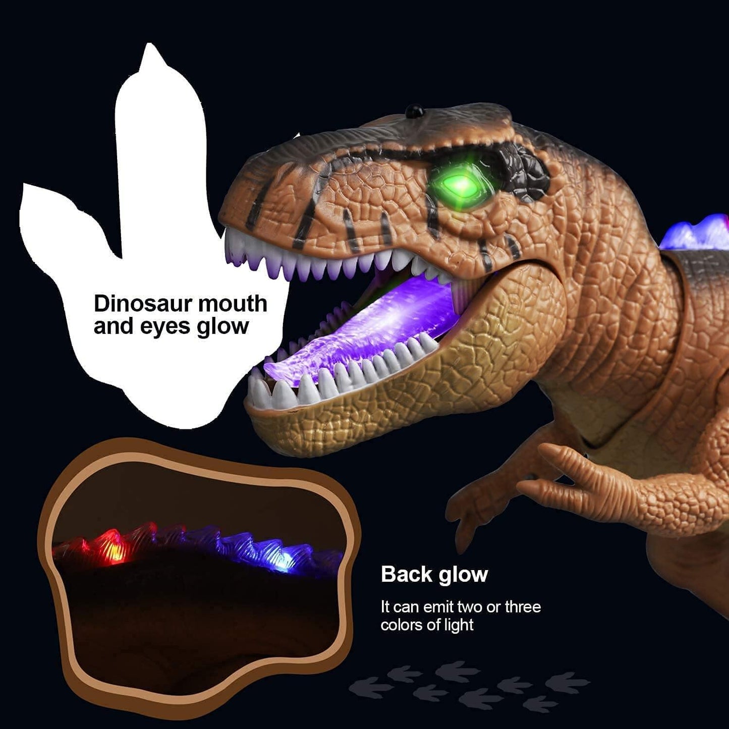 Remote Control T-Rex Dinosaur with LED Lights and Roaring Sound