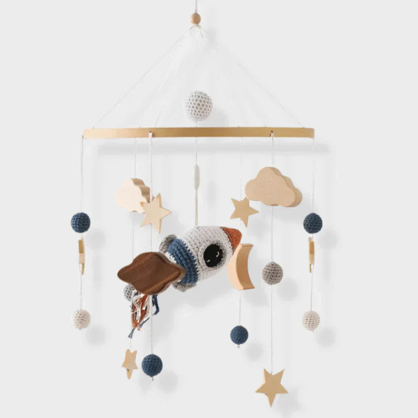 SkyWhirl – Soothing Wooden Baby Mobile Without Battery | for Baby