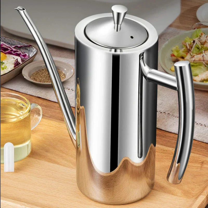 Premium Stainless Steel Oil Dispenser Bottle – Leak-Proof Kitchen Oil Container for Cooking, Vinegar & Sauces