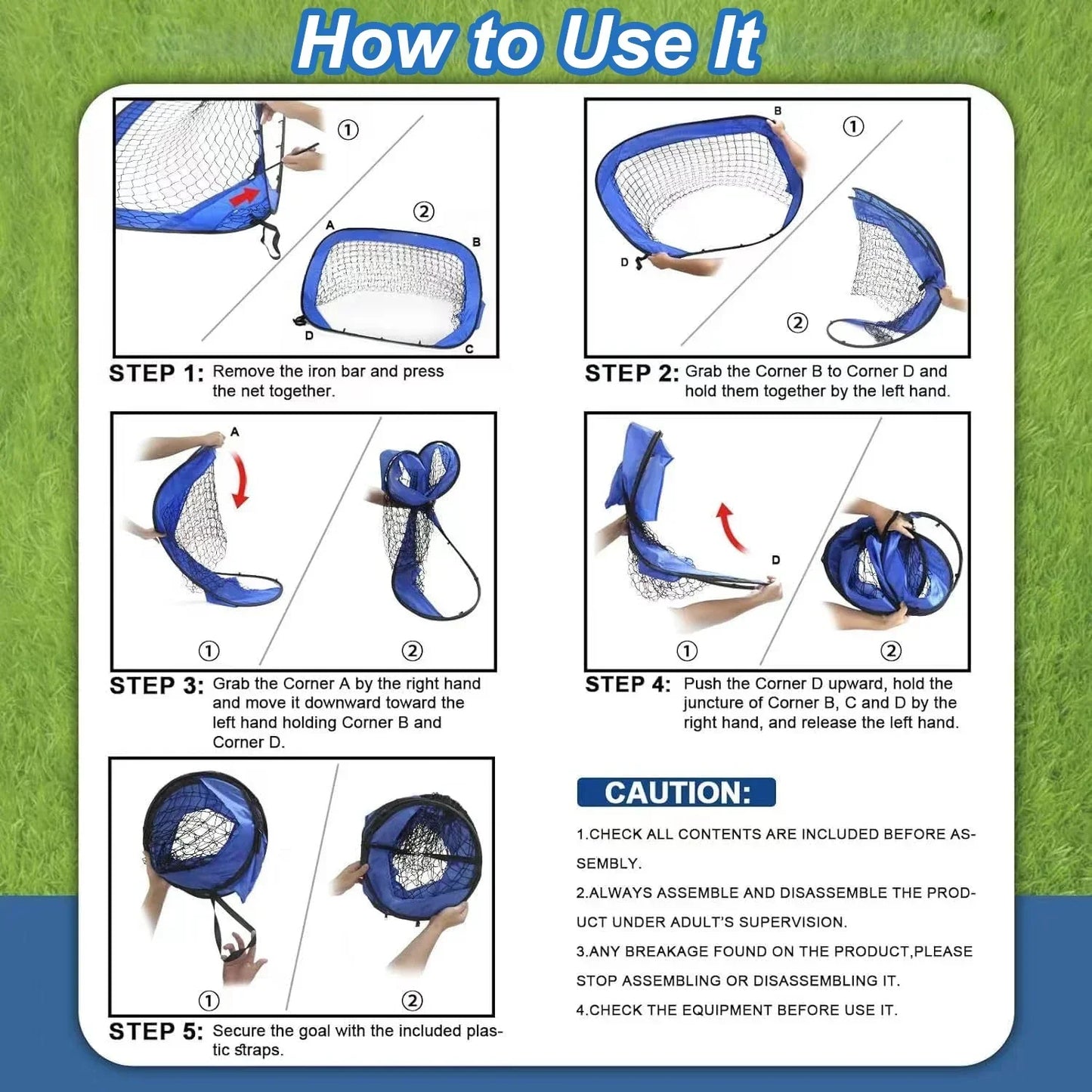 PlayMax Foldable Football Goal – Kids 4-in-1 Portable Soccer Net for Training & Outdoor Play