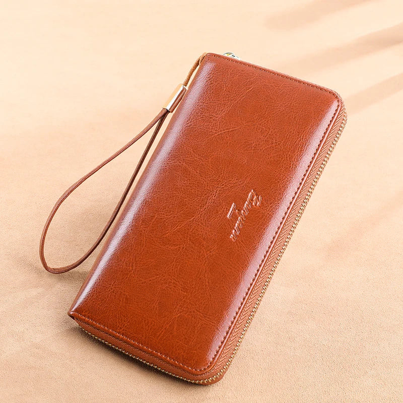 Naya RFID Leather Travel Wallet – Phone Pouch Clutch with Passport & Card Holder