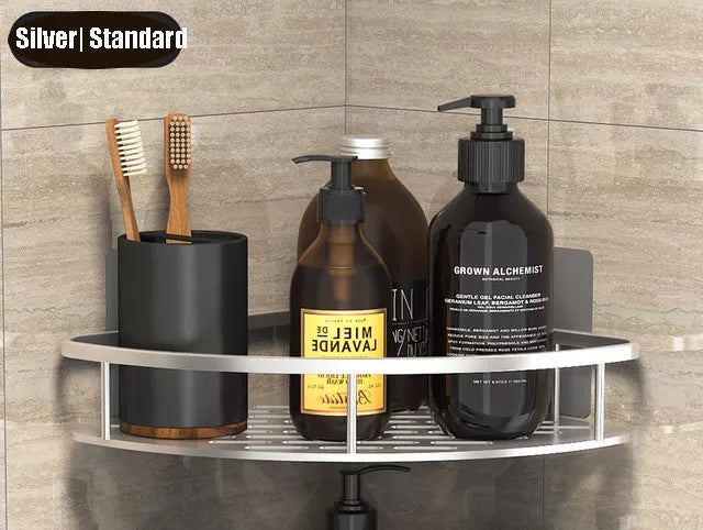 Stylish & Practical No-Drill Shower Corner Shelf – Space-Saving Bathroom Storage Rack