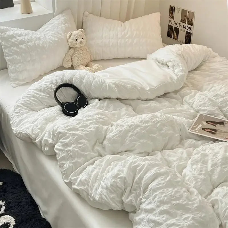 ChicParis | Seersucker Bedding Set – Lightweight, Soft & Elegant French-Style Duvet Cover Set
