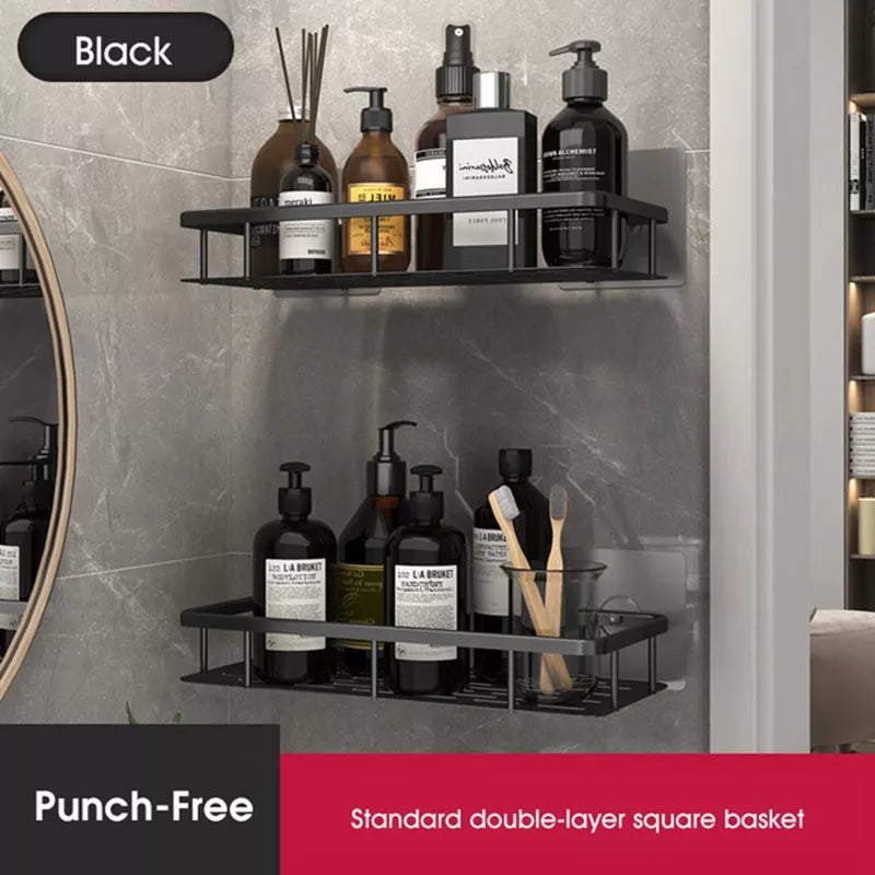 Stylish & Practical No-Drill Shower Corner Shelf – Space-Saving Bathroom Storage Rack