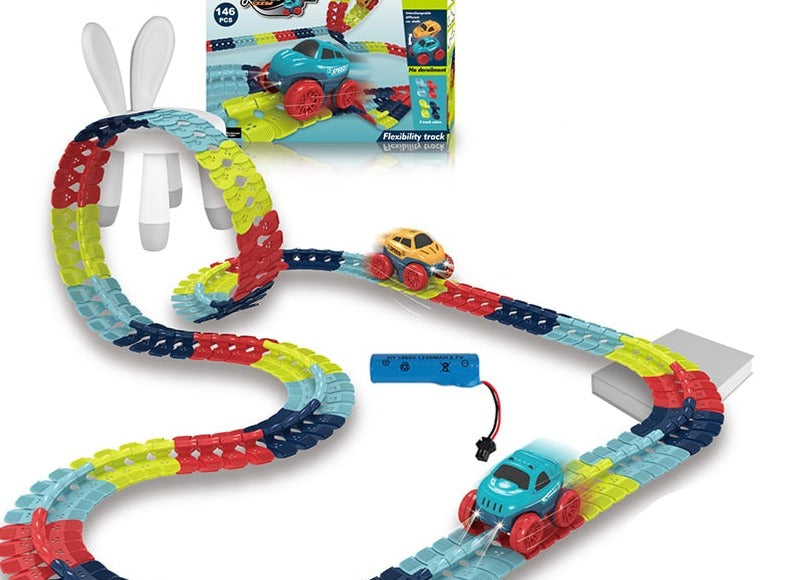 FlexiTrack | Flexible Glow-in-the-Dark Racetrack Set for Kids