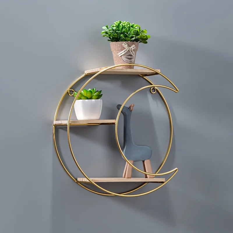 NordicWave Double Circle Wall Shelf – Scandinavian Floating Shelf for Home Décor & Storage