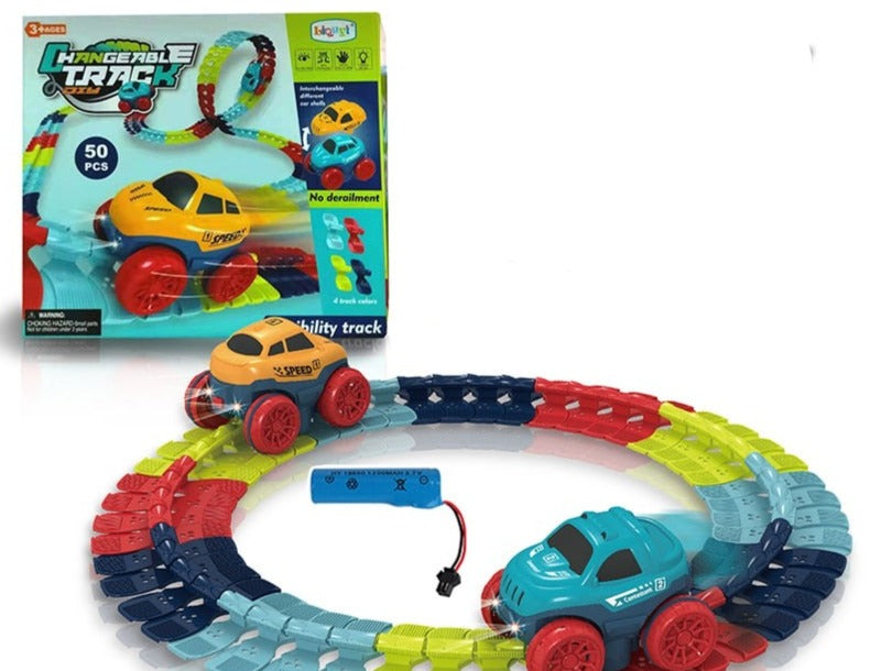 FlexiTrack | Flexible Glow-in-the-Dark Racetrack Set for Kids