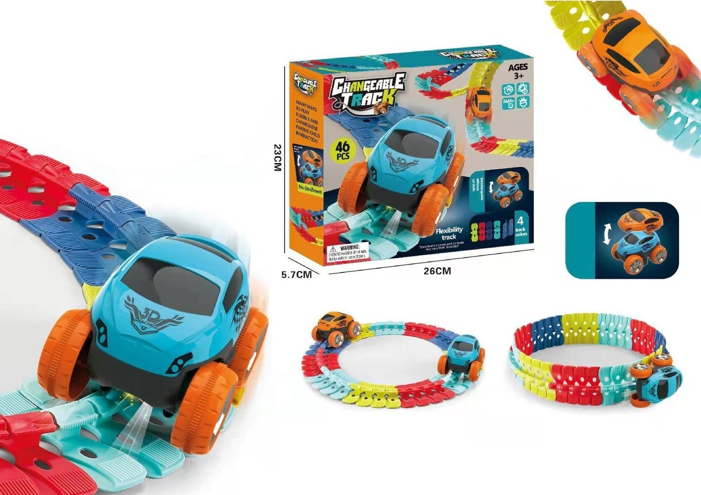 FlexiTrack | Flexible Glow-in-the-Dark Racetrack Set for Kids