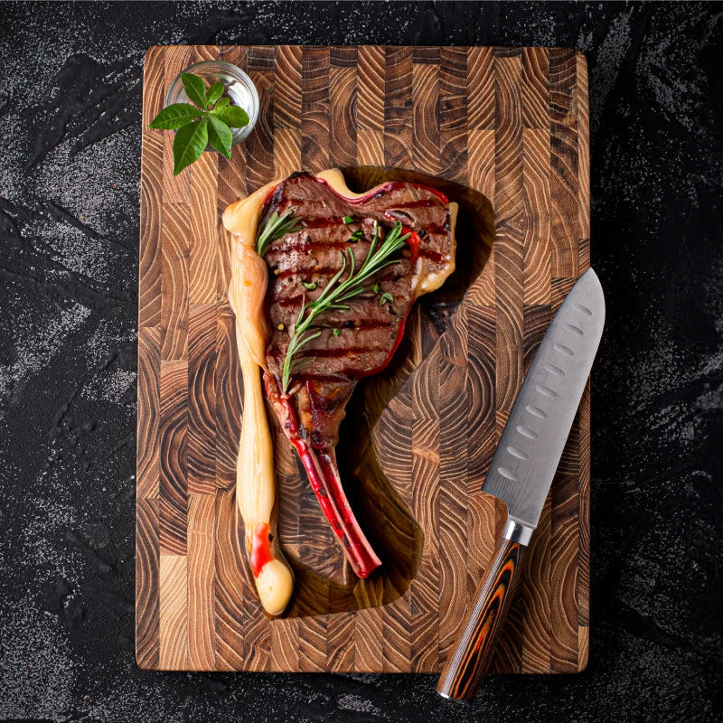 Premium Wooden Butcher Block – End Grain Chopping Board for Kitchen & Professional Chefs