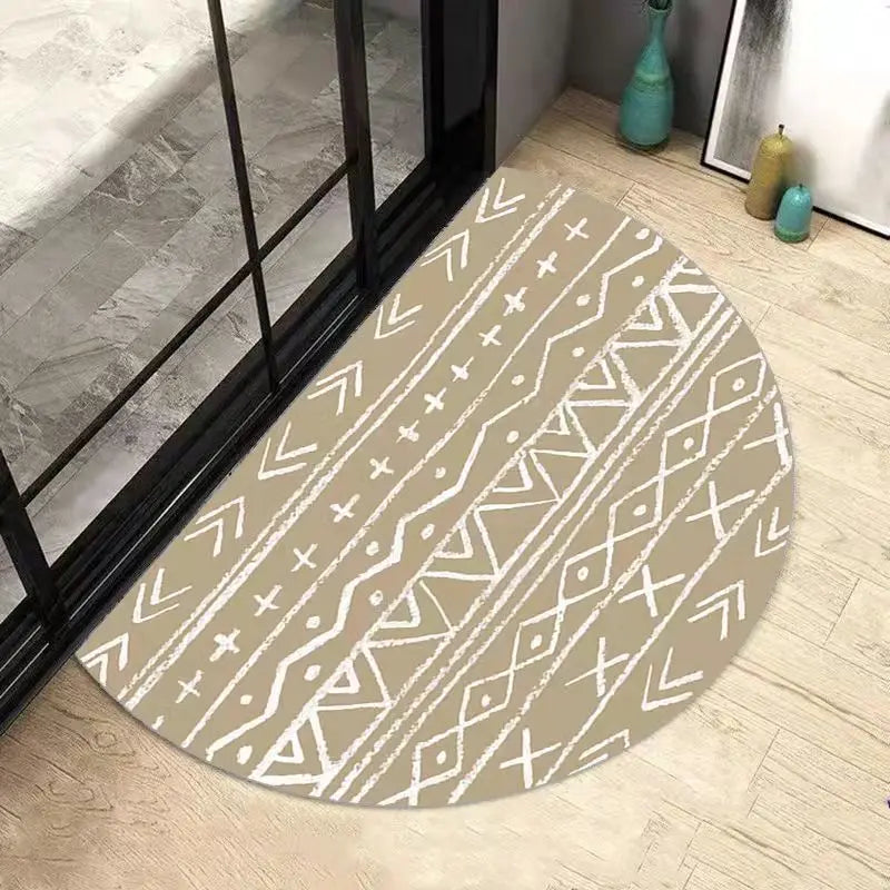AquaSoft Super Absorbent Bath Mat – Non-Slip Half-Round Bathroom Mat for Maximum Comfort
