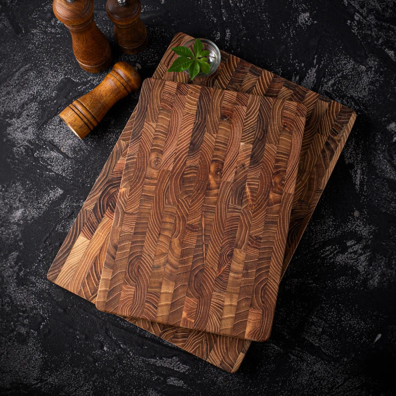 Premium Wooden Butcher Block – End Grain Chopping Board for Kitchen & Professional Chefs