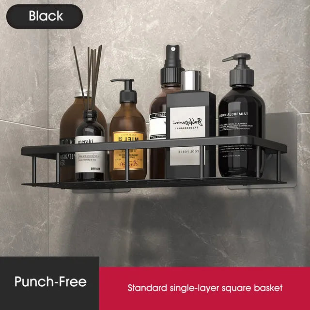 Stylish & Practical No-Drill Shower Corner Shelf – Space-Saving Bathroom Storage Rack