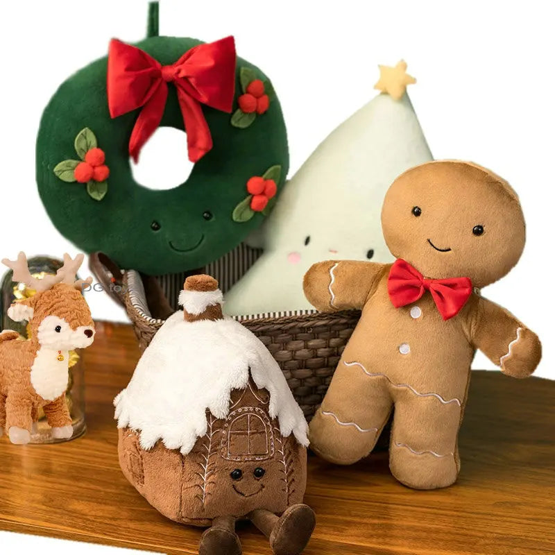 Magical Christmas Plush – Fluffy Gingerbread Hug Toy for a Warm & Cozy Holiday