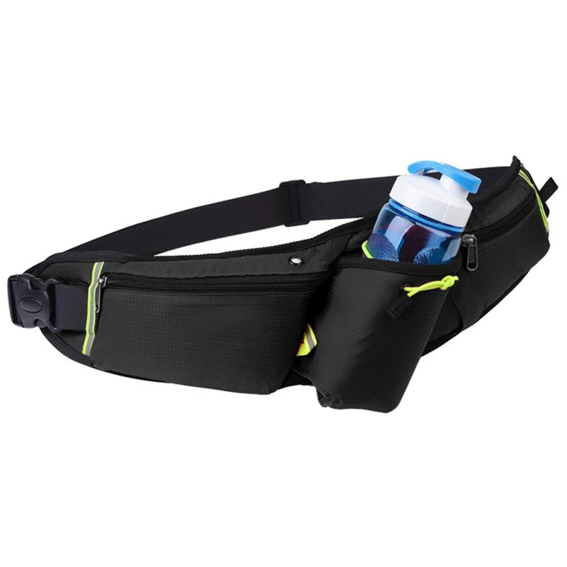 RunEase Hydration Running Belt – Waterproof Waist Pack with Bottle Holder & Storage Pockets