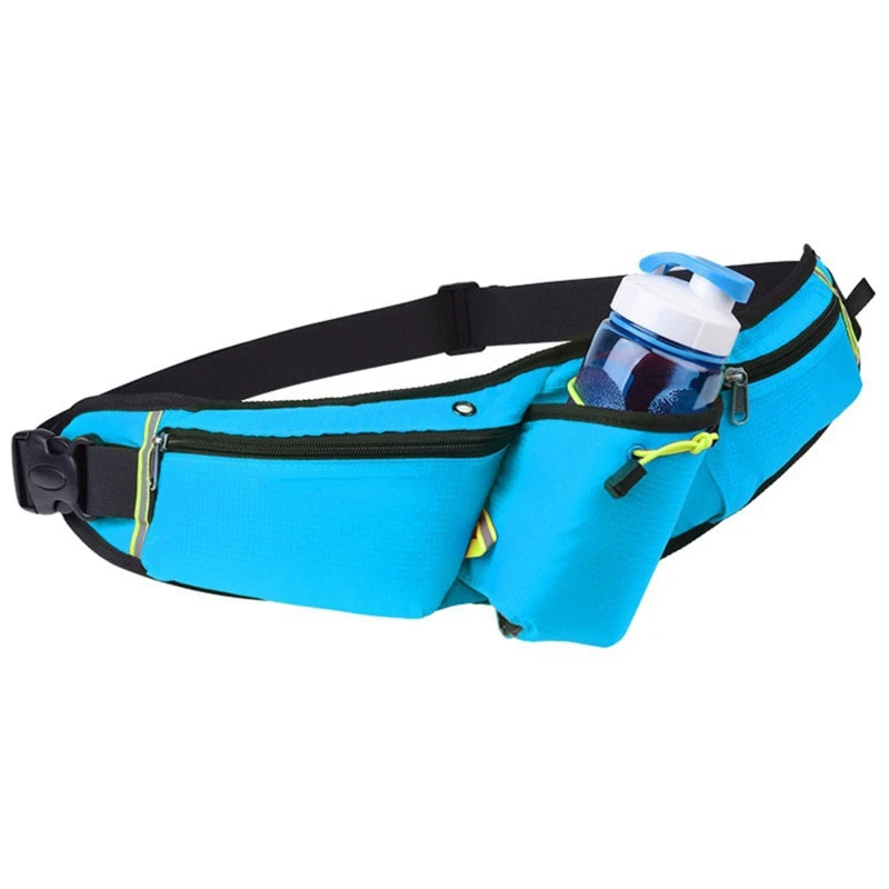 RunEase Hydration Running Belt – Waterproof Waist Pack with Bottle Holder & Storage Pockets
