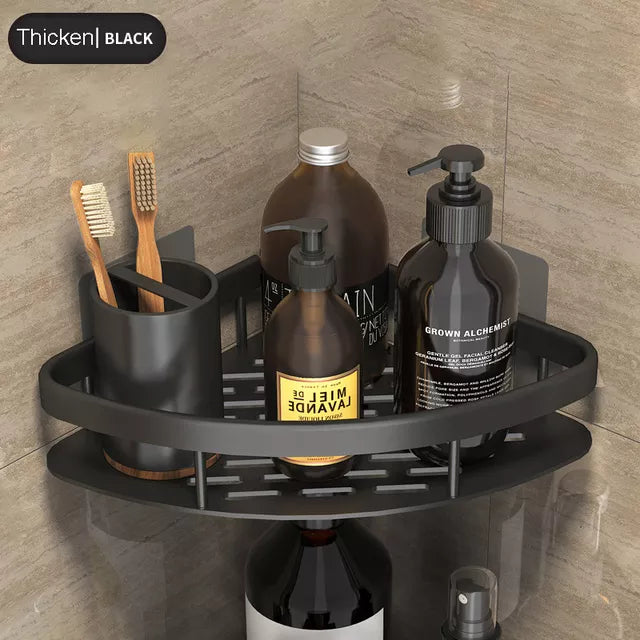 Stylish & Practical No-Drill Shower Corner Shelf – Space-Saving Bathroom Storage Rack