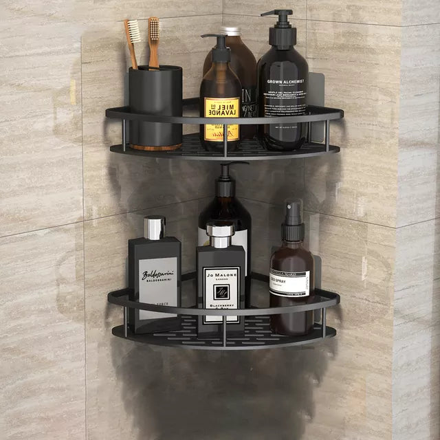 Stylish & Practical No-Drill Shower Corner Shelf – Space-Saving Bathroom Storage Rack