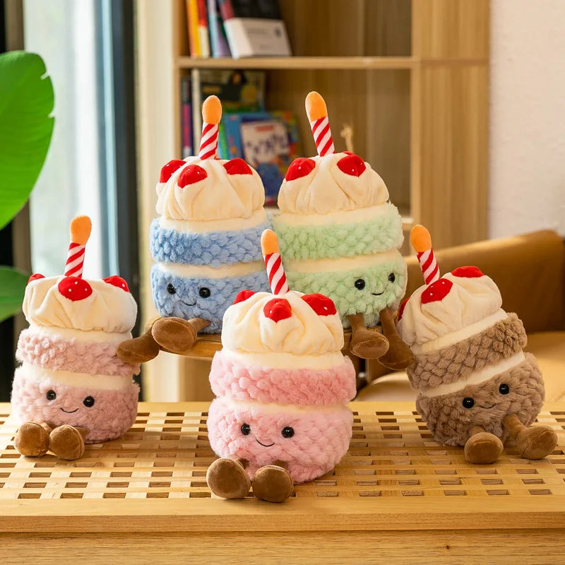 Festive Cupcake Plush with Candle – Soft Plush Toy for Kids & Adults