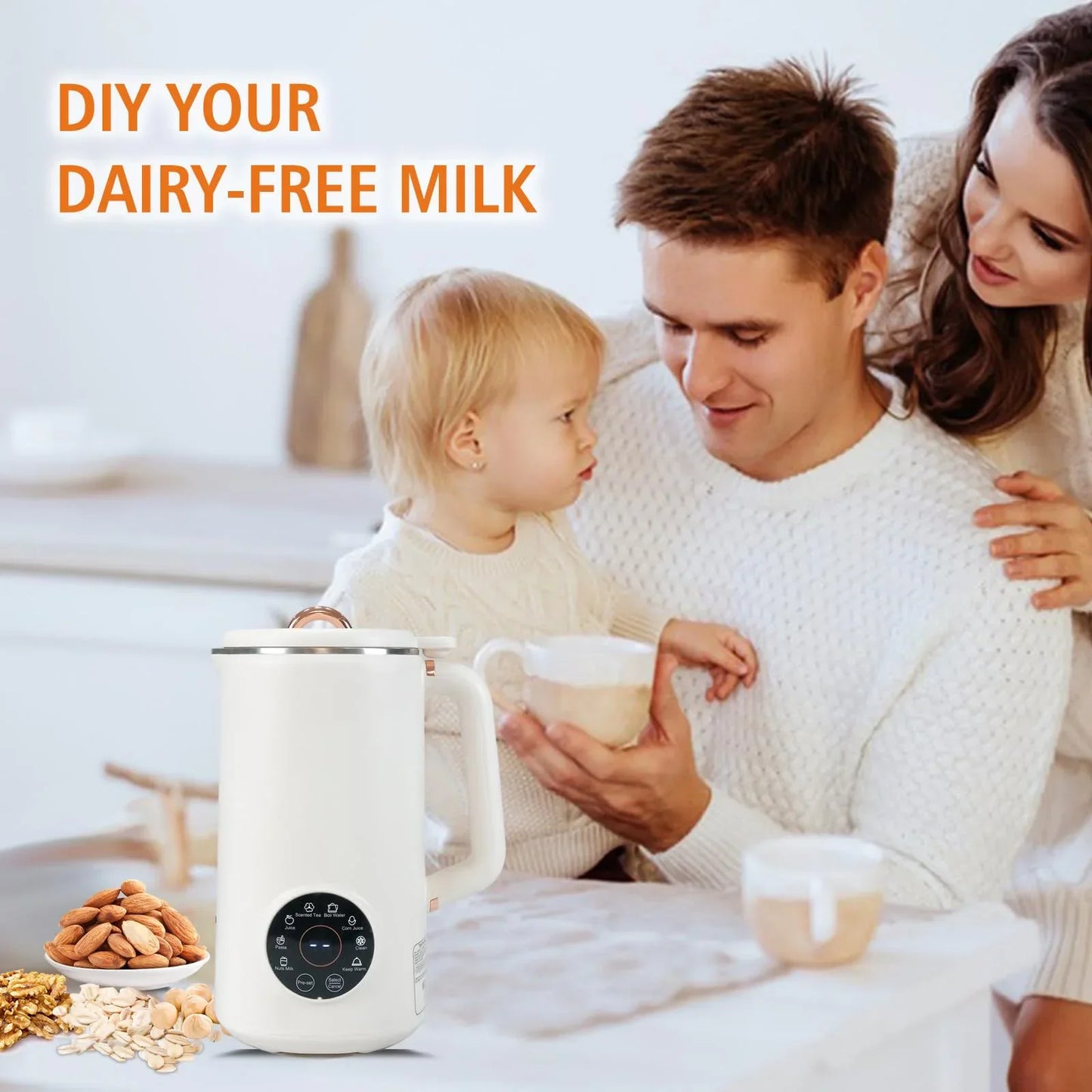 NutriBlend 8-in-1 Plant-Based Milk Maker (1000ml) – Almond, Oat, Soy & More