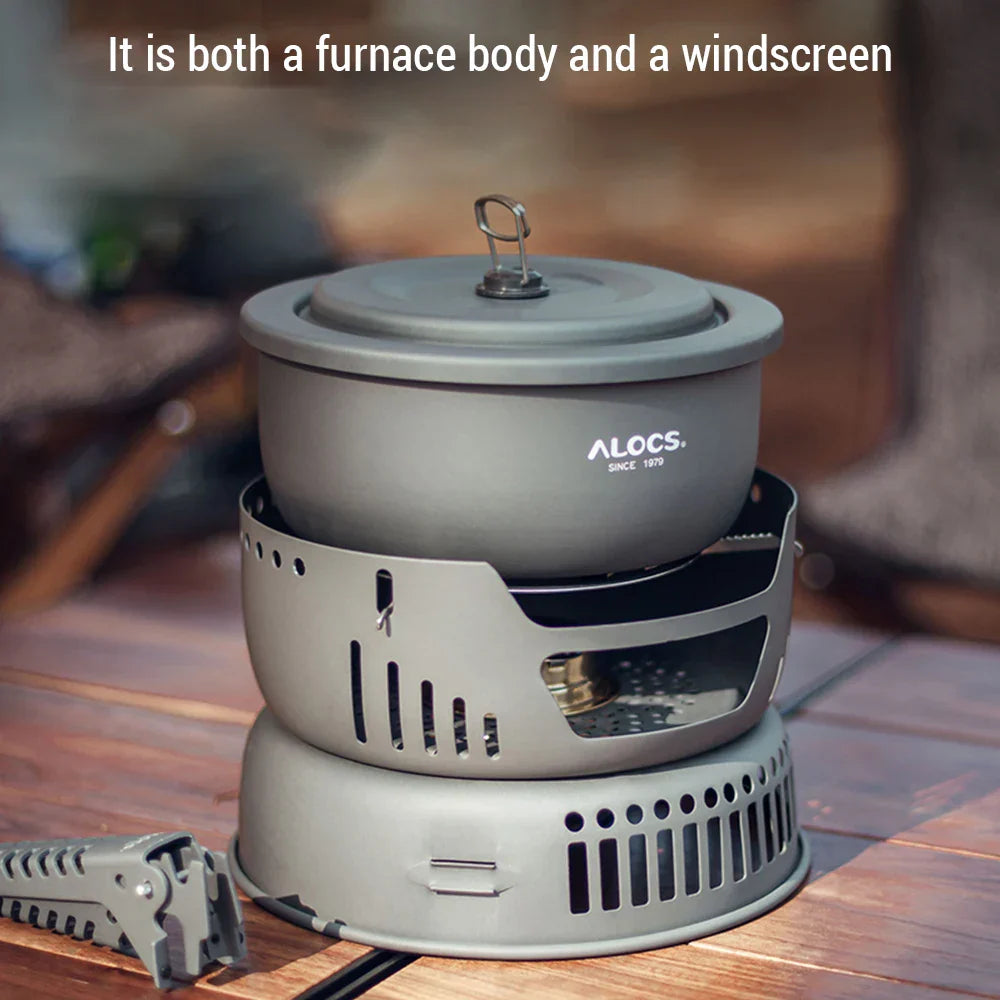Portable Outdoor Cookware Set – Lightweight Camping Cooking Gear with Windshield