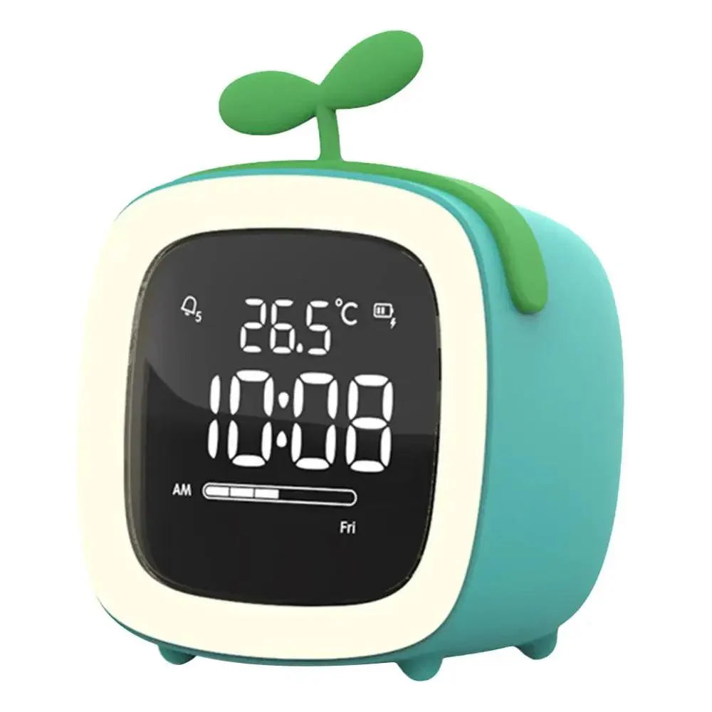 Cartoon Bunny LED Alarm Clock with Night Light – Rechargeable, Cute Digital Display for Kids & Bedrooms
