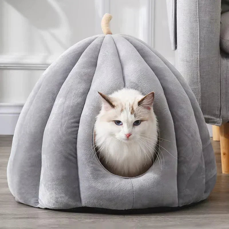CozyNest Pumpkin Cat Bed – Warm, Washable & Comfortable Cat Hideaway