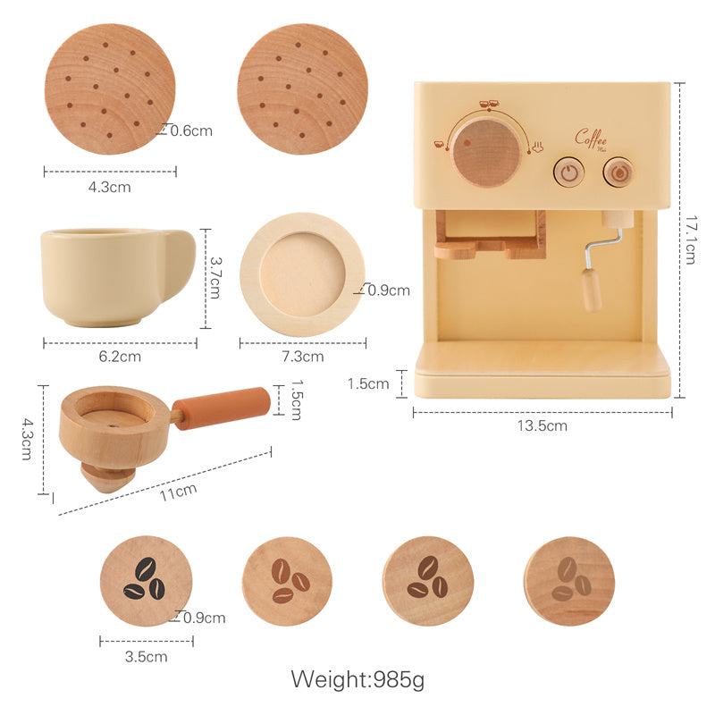 Little Barista Wooden Coffee Machine – Educational Pretend Play Toy | for Kids Age 1+