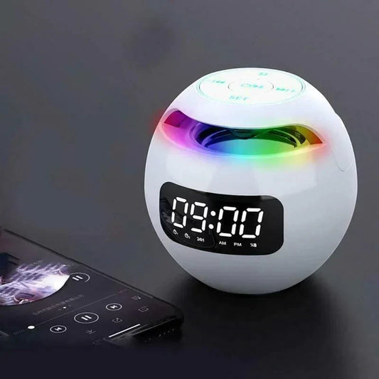 Digital LED Alarm Clock – Bluetooth Speaker with Colourful Night Light