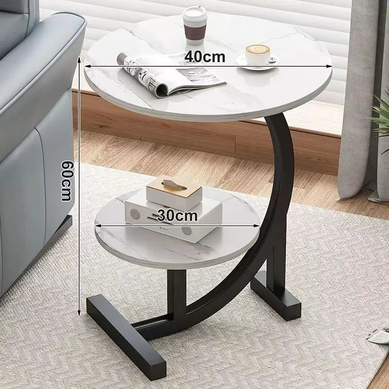 CasaLune Luxury Two-Tier Portable Side Table – Compact, Modern & Functional Design