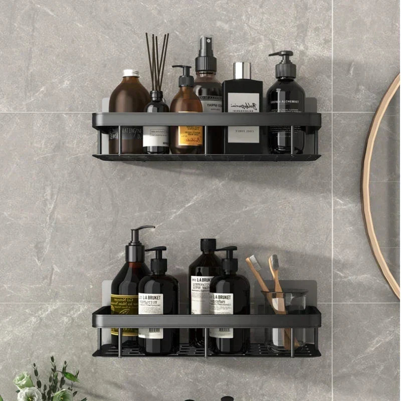 Stylish & Practical No-Drill Shower Corner Shelf – Space-Saving Bathroom Storage Rack