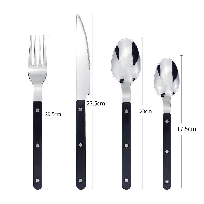 24-Piece Cutlery Set – Engraved Stainless Steel Flatware for 6 People