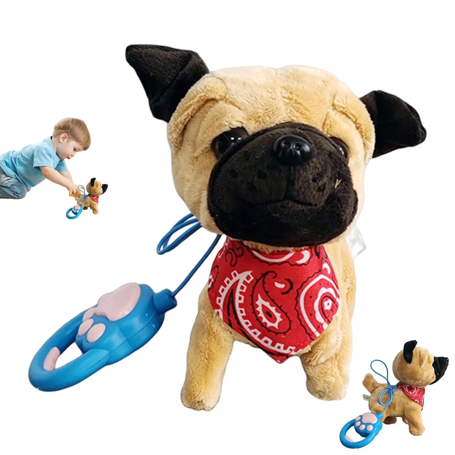 Interdraft Plush Puppy Toy – Electronic Pet with Remote Control & Leash – Walking & Barking Dog for Kids
