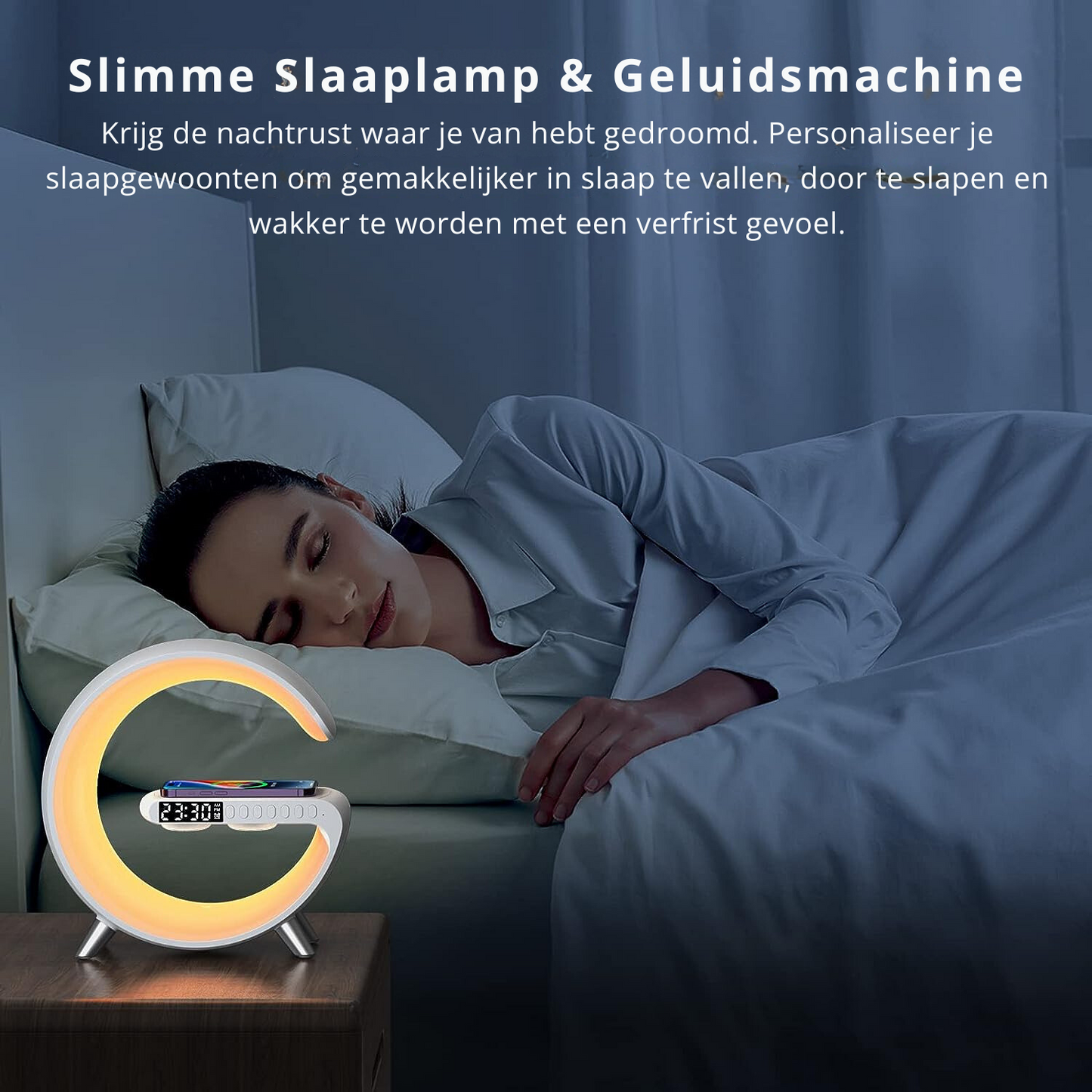 4-in-1 Smart Alarm Clock | Mood Light | Bluetooth Speaker | Wireless Charger