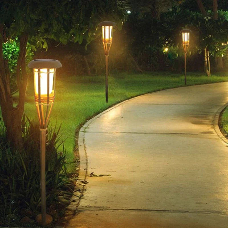 5-Piece Solar Torch Light Set – Flame Effect LED Garden Lights | Solar Powered & Weatherproof Outdoor Lighting