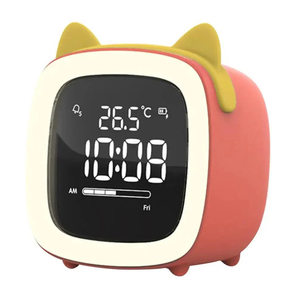 Cartoon Bunny LED Alarm Clock with Night Light – Rechargeable, Cute Digital Display for Kids & Bedrooms