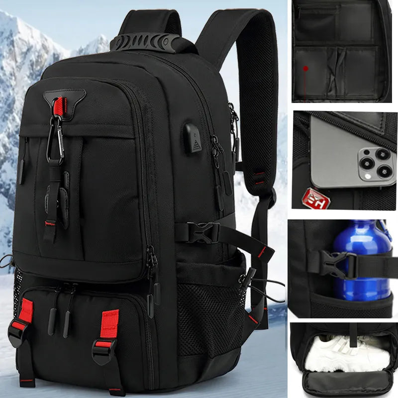 Tech Trek Pro 50-80L – The Ultimate Backpack with USB Charging Port | Durable & Spacious