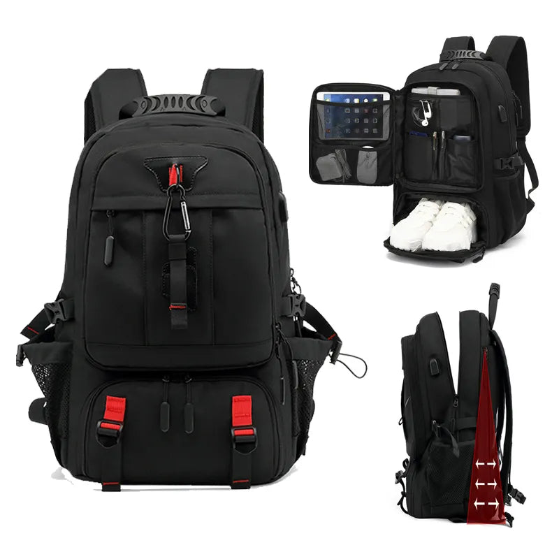 Tech Trek Pro 50-80L – The Ultimate Backpack with USB Charging Port | Durable & Spacious