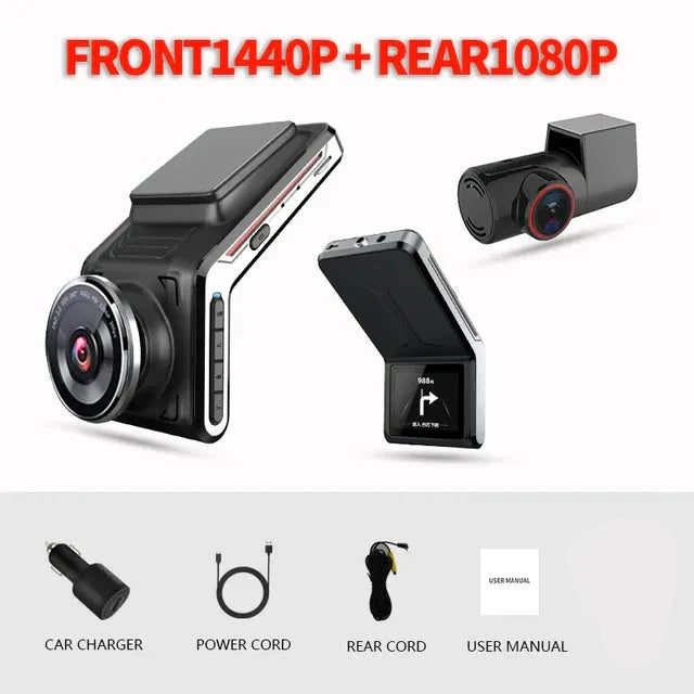 4K Dual Dash Cam Front and Rear – F1.8 Lens, Night Vision & 24/7 Parking Mode | DriveCam