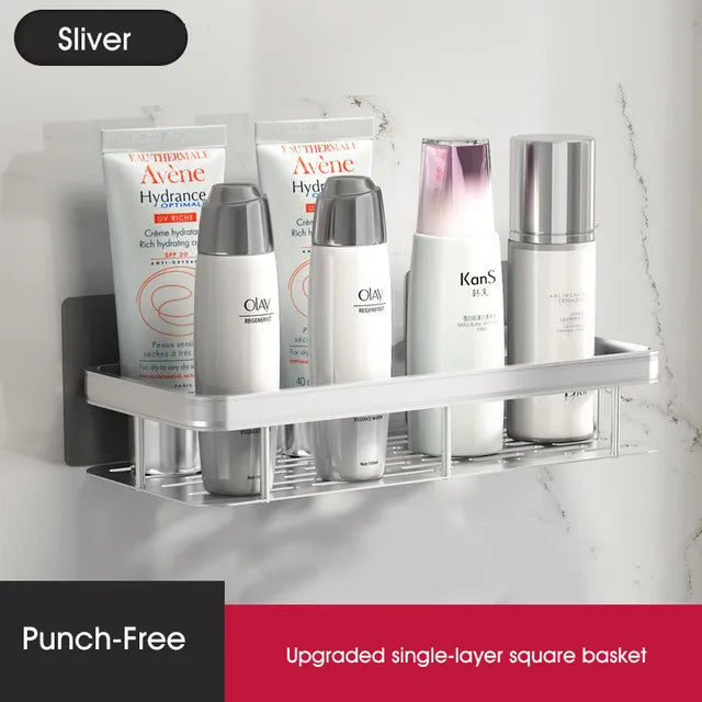 Stylish & Practical No-Drill Shower Corner Shelf – Space-Saving Bathroom Storage Rack