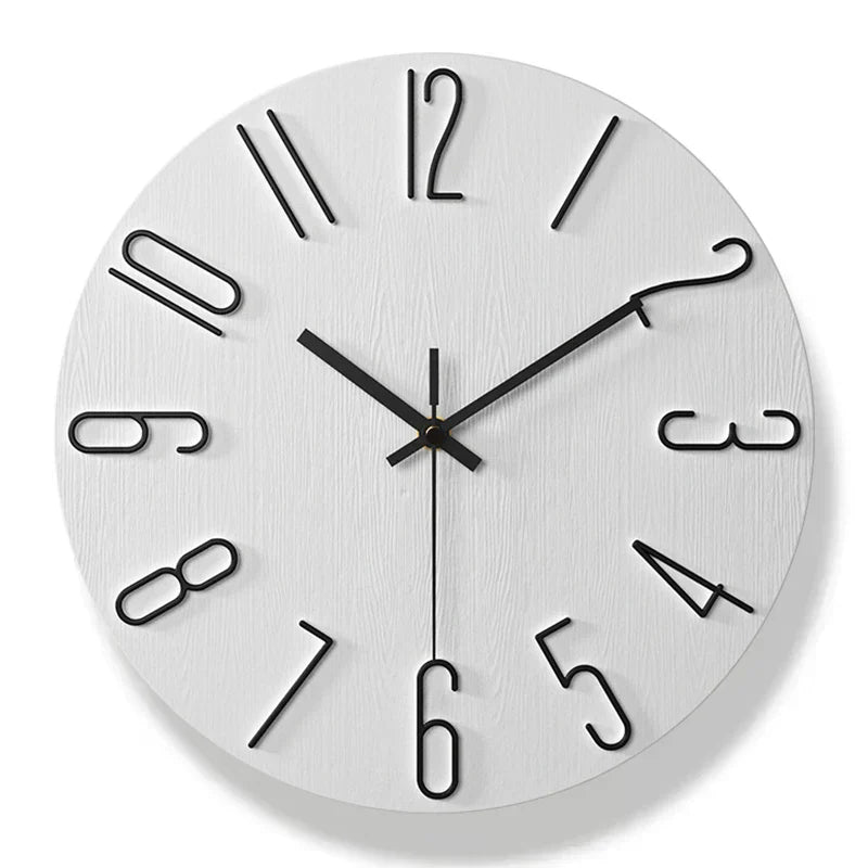 Scandinavian Frameless Wooden Wall Clock – Silent Quartz Design for Modern Homes
