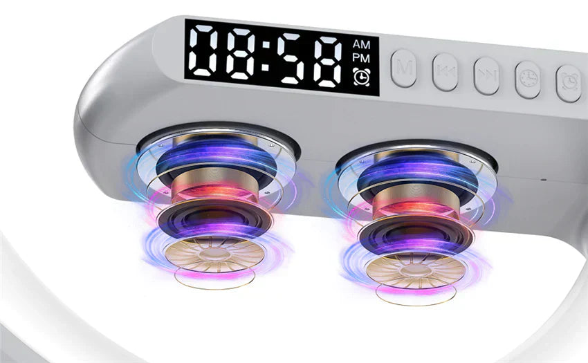 4-in-1 Smart Alarm Clock | Mood Light | Bluetooth Speaker | Wireless Charger