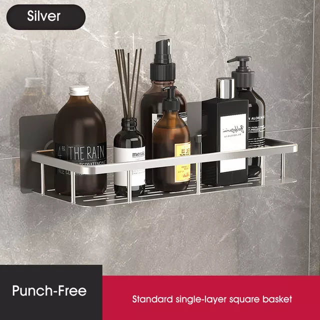 Stylish & Practical No-Drill Shower Corner Shelf – Space-Saving Bathroom Storage Rack